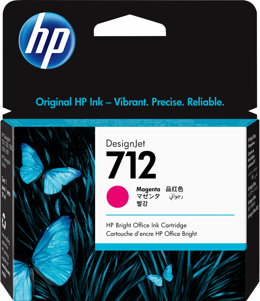TINTA HP LF DESIGNJET 712 29ML COLOR MAGENTA PARA HP DESIGNJET T210, T230, T250, T630, T650